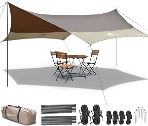 Forceatt Toldo Impermeable para Camping 3,7 × 4,3 m
