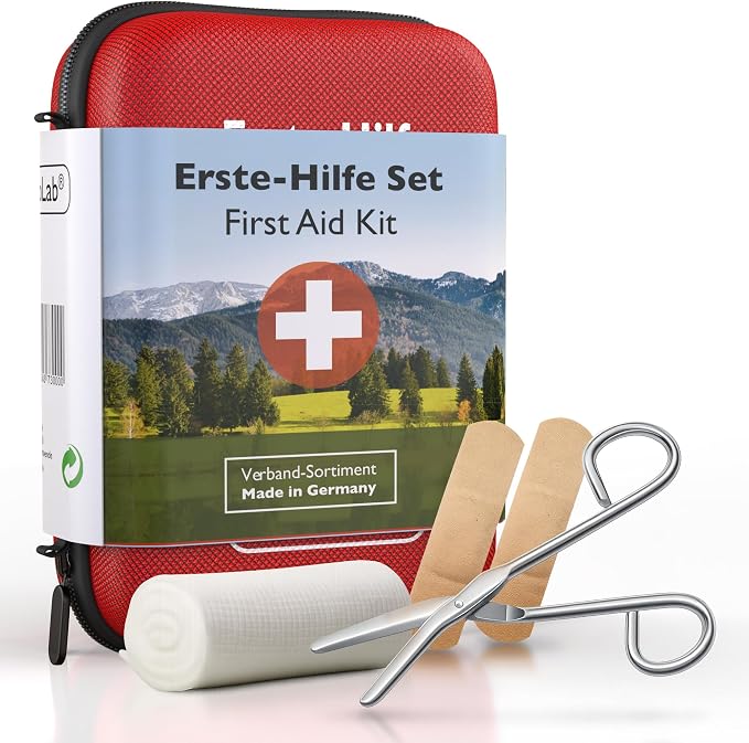 GoLab First Aid Kit for Hiking and Cycling, DIN 13167