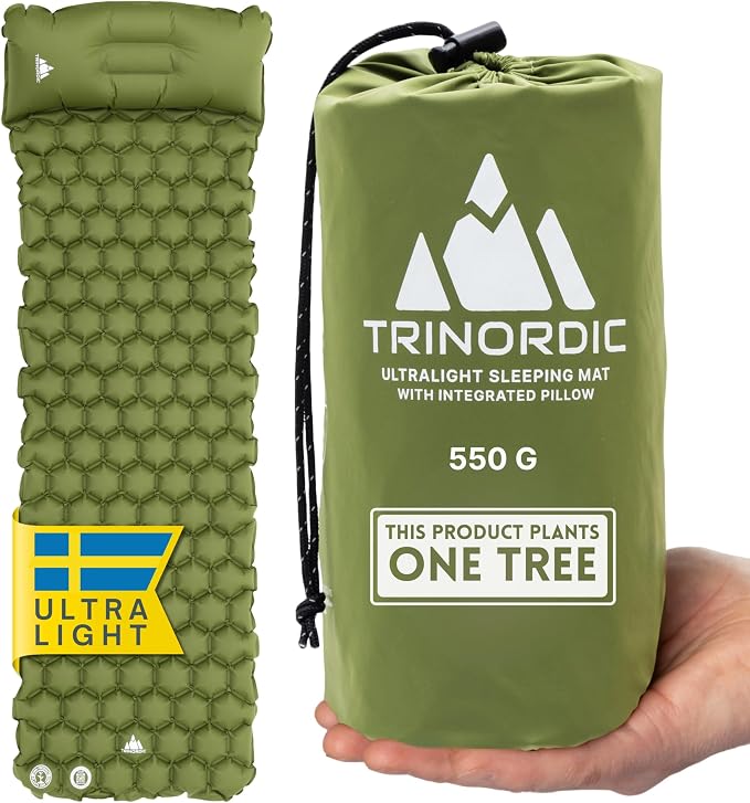 TRINORDIC Esterilla Inflable Ultraligera para Camping y Senderismo